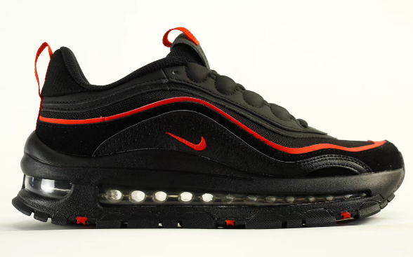 Nike Air Max 97 in Black/Red: Bullet Noir