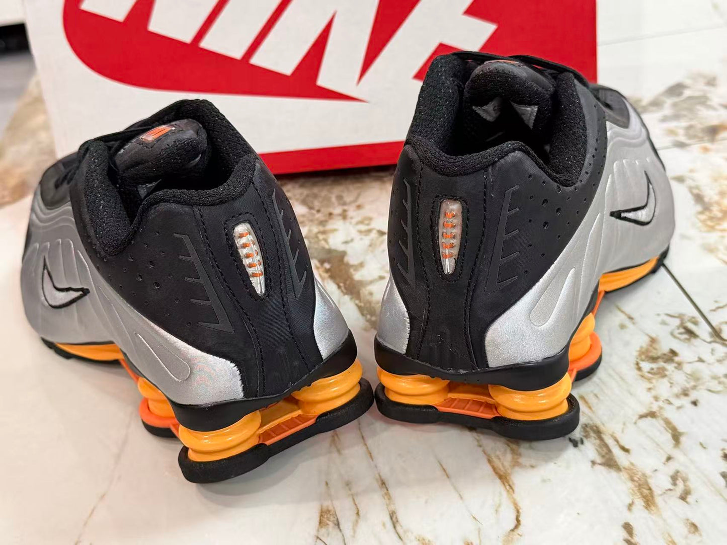 Nike Shox R4 in Black/Yellow/Grey: Industrial Power Cell