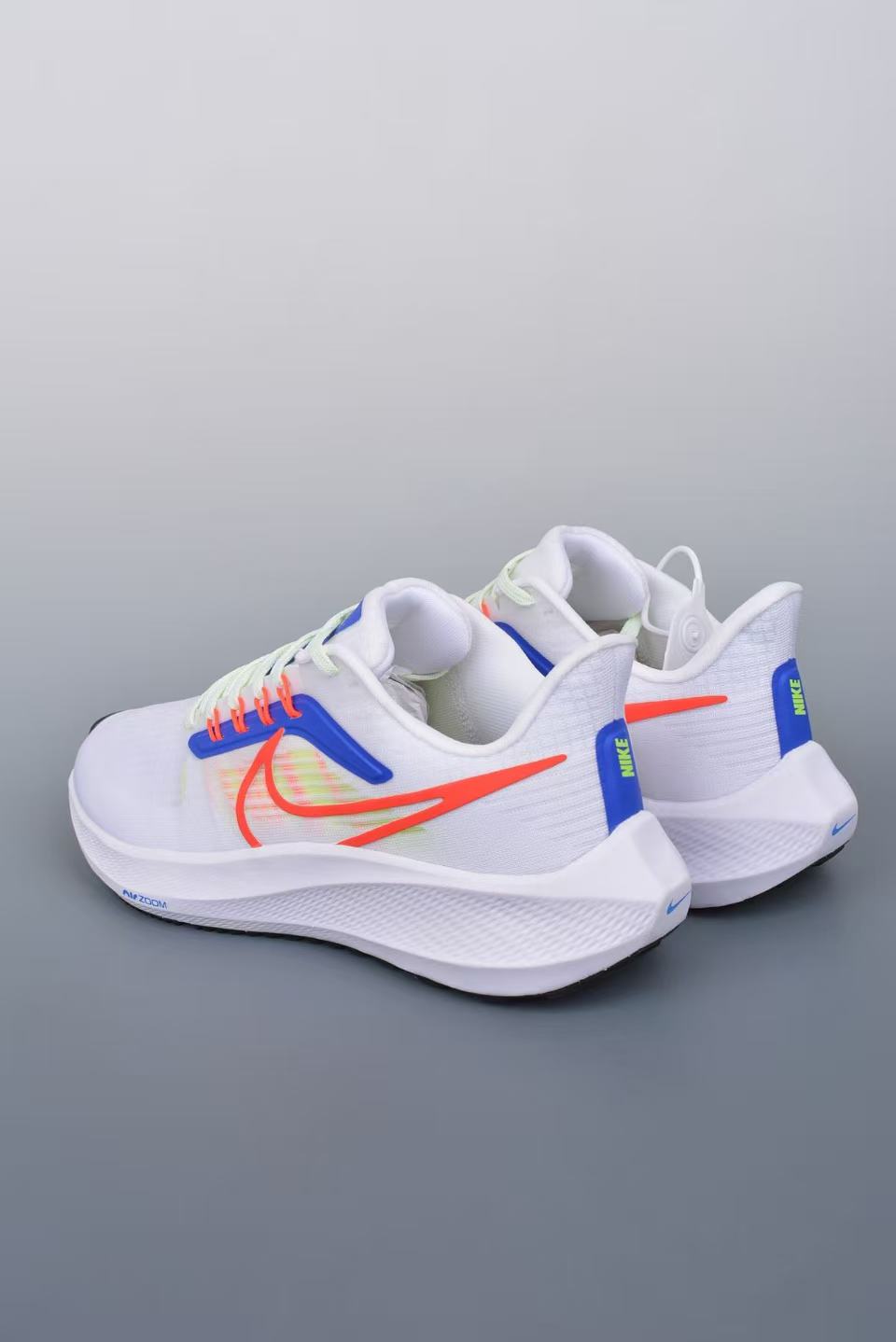 Nike Zoom Sneaker in White/Orange/Blue: Solar Circuit