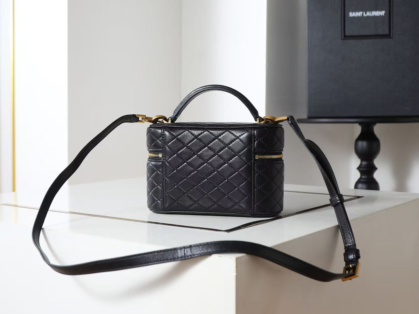 Saint Laurent Black Double Zip Handbag