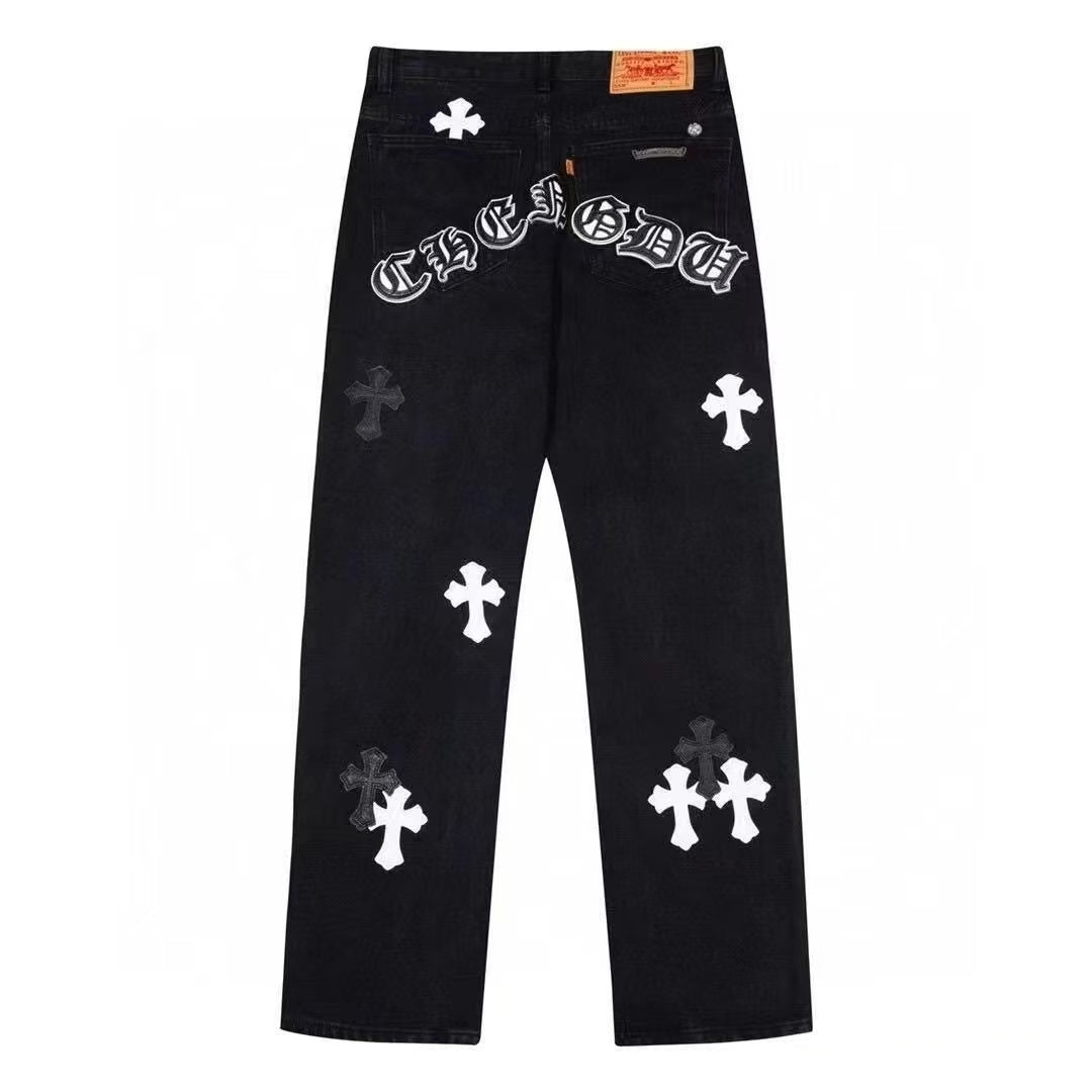 Chrome Hearts Denim Jeans in Black and White