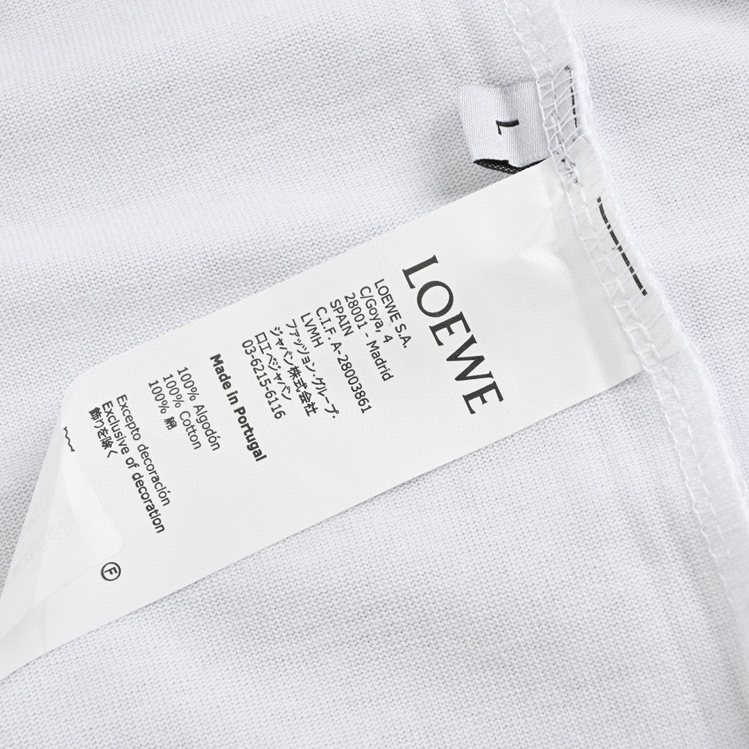 Loewe White T-Shirt with Logo Design