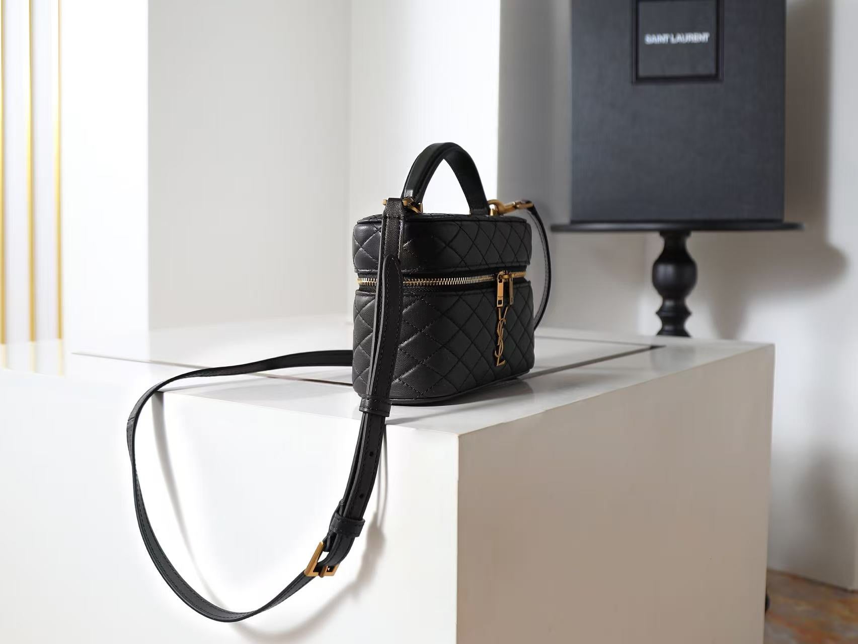 Saint Laurent Black Double Zip Handbag