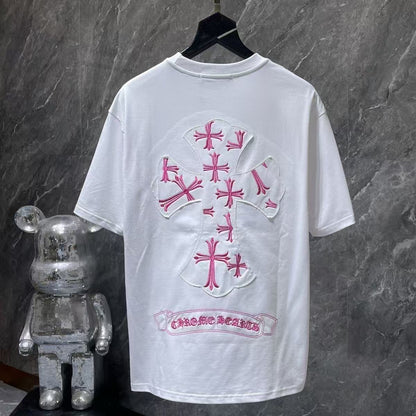 Chrome Hearts Classic Crewneck T-Shirt in White/Pink