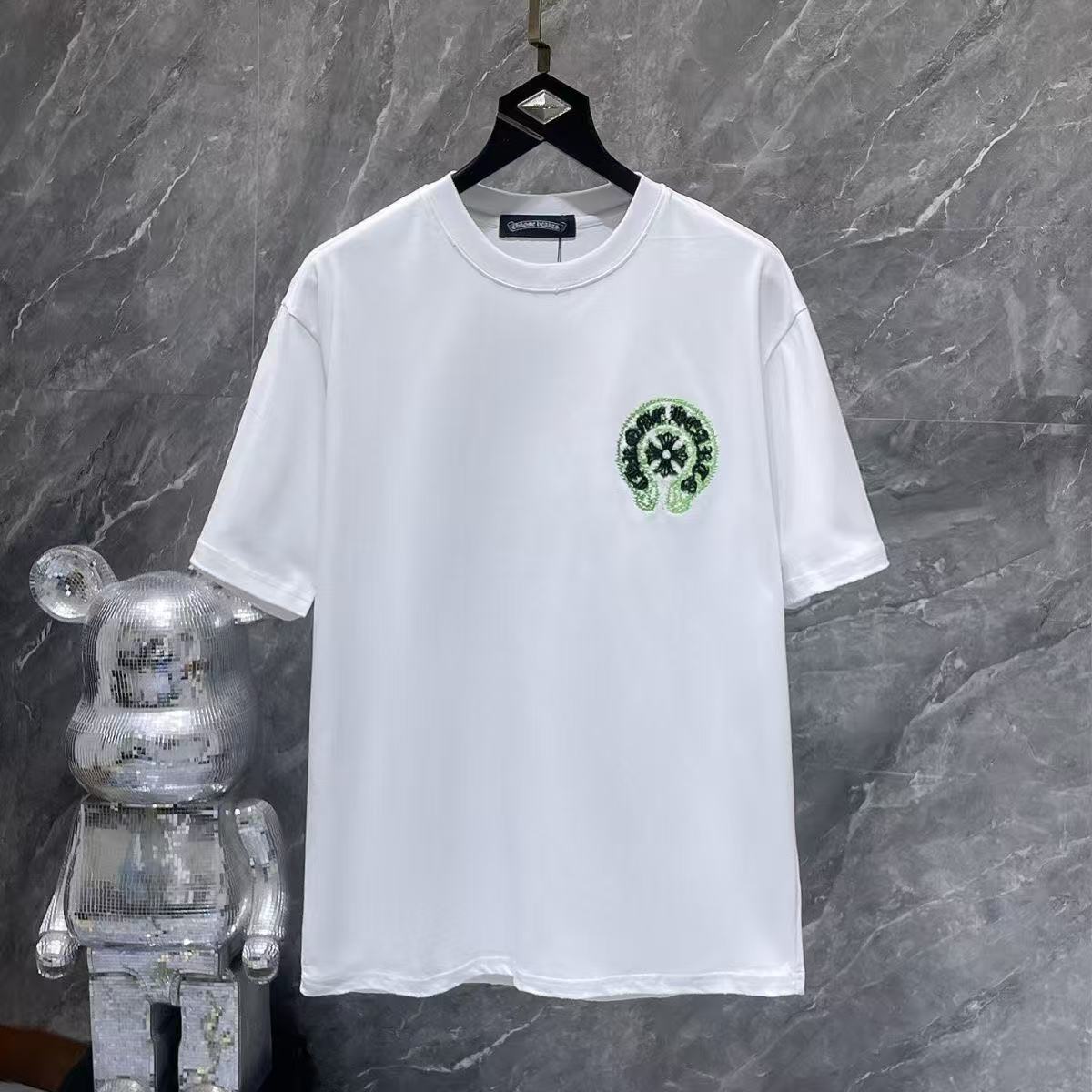 Chrome Hearts Classic Crewneck T-Shirt in White/Black/Green