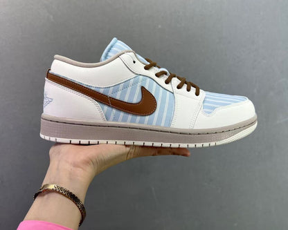 Air Jordan 1 Low “Suit &amp; Tie” – White/Blue Stripe