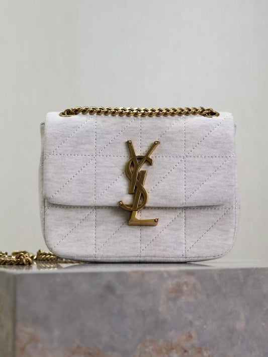 Saint Laurent White Knit Bag