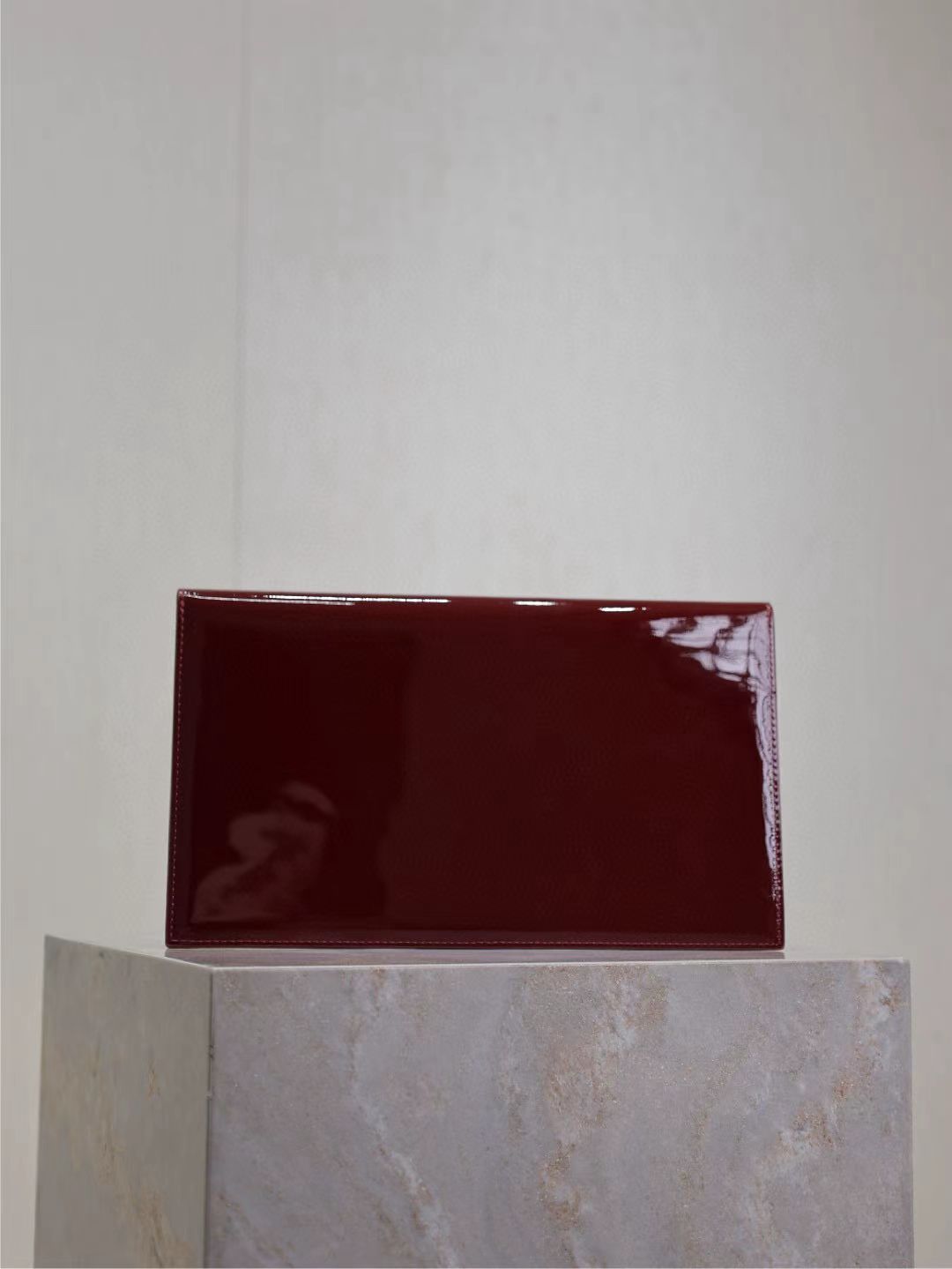 Saint Laurent Burgundy Patent Leather Bag