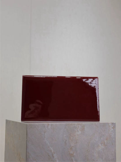 Saint Laurent Burgundy Patent Leather Bag