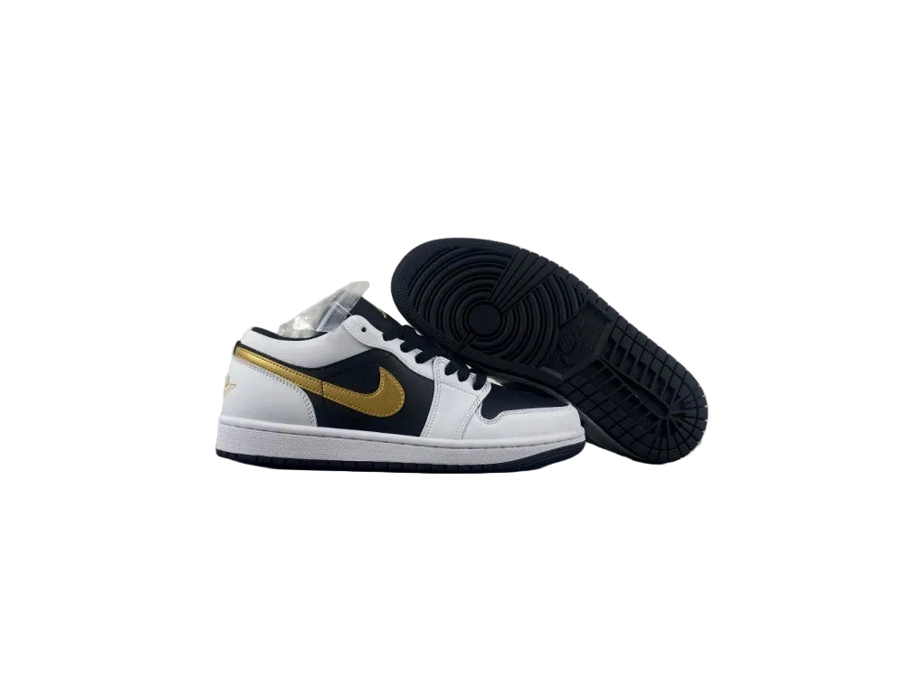 Air Jordan 1 Low "White/Black/Metallic Gold"