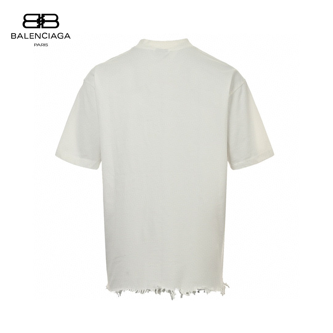 Ba*len*cia*ga fringe hem t-shirt