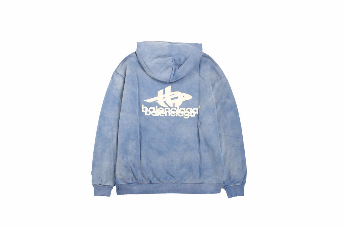 Ba*len*cia*ga blue graphic hoodie