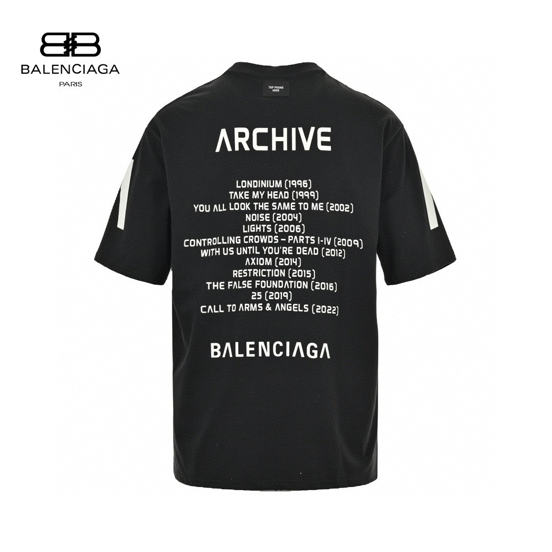 Ba*len*cia*ga white logo graphic t-shirt (black)