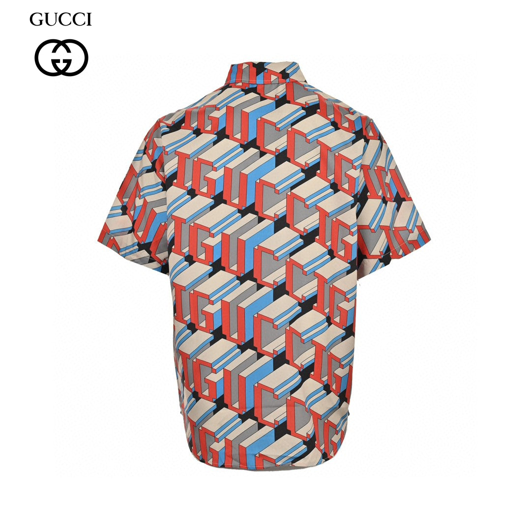 G*u*i geometric logo print shirt