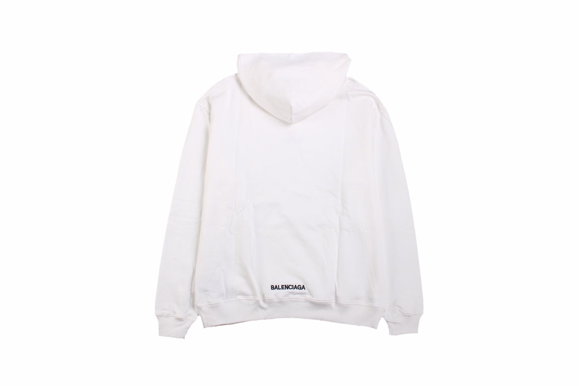 Ba*len*cia*ga white be yourself hoodie