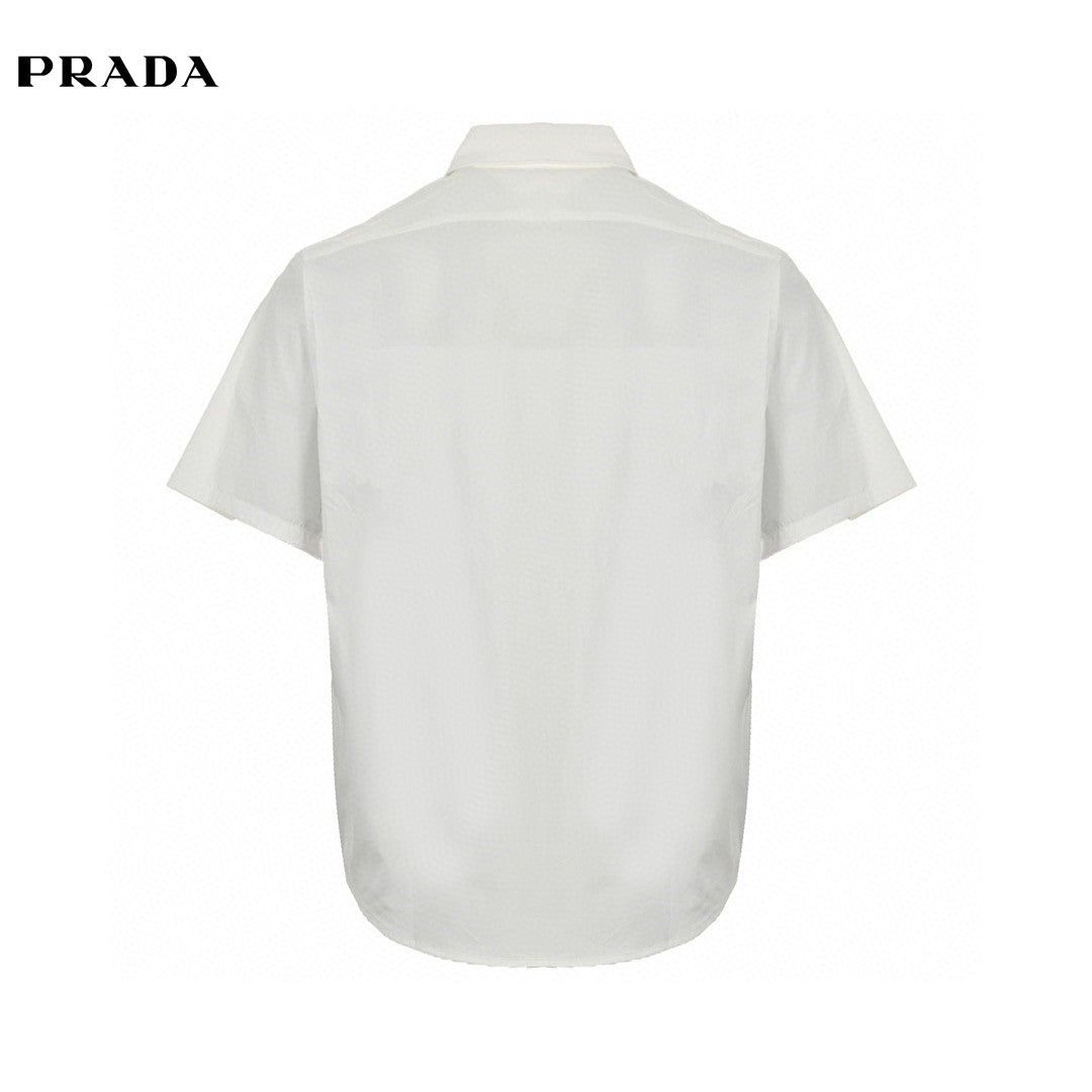 Pra*a short-sleeve button-up shirt (white)