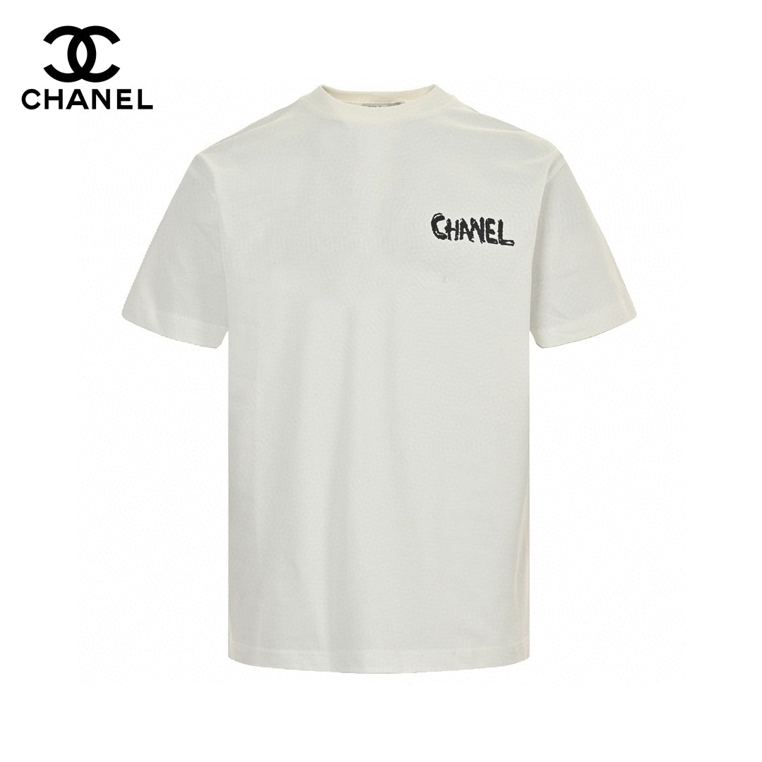 Chanel Pink Splash Logo T-Shirt