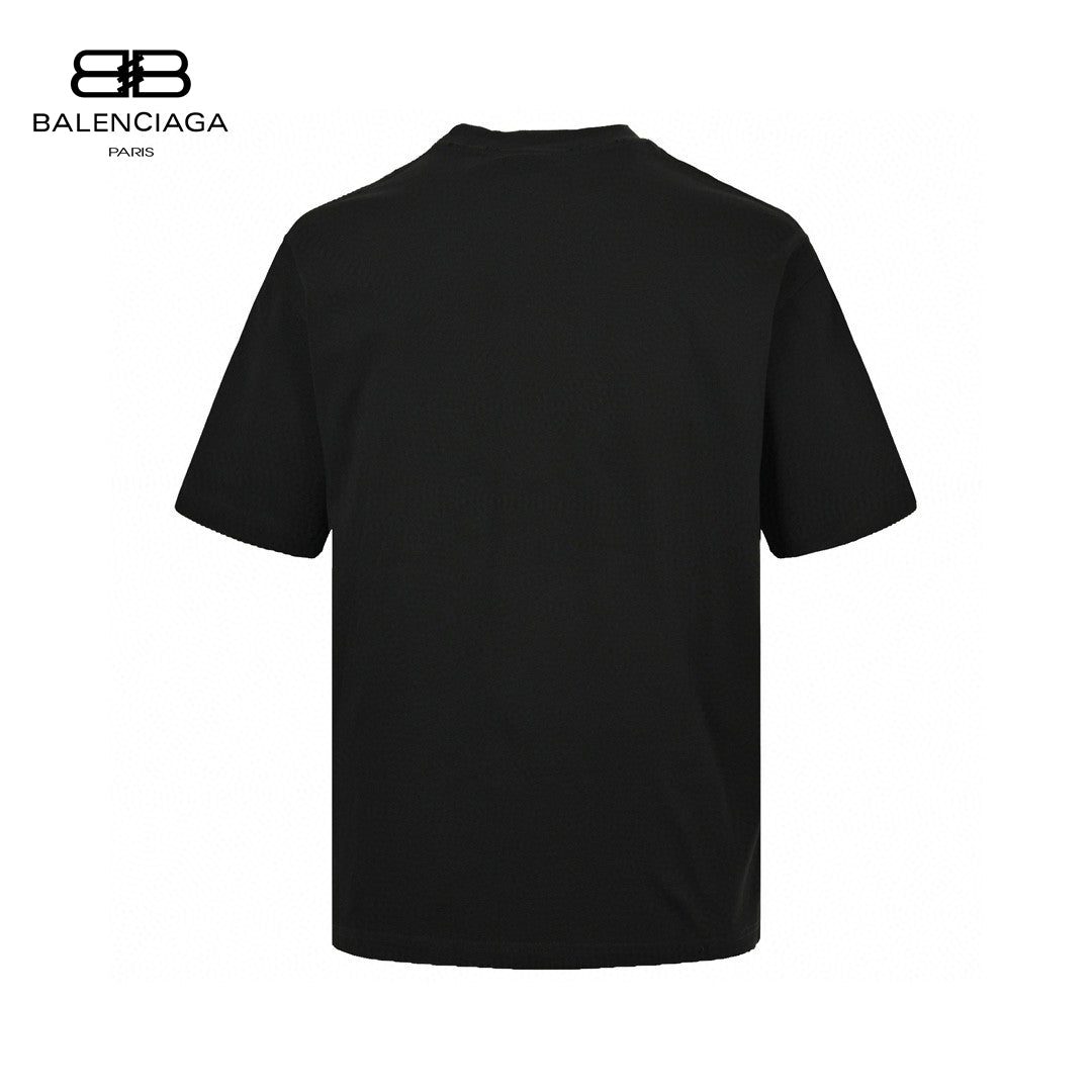 Ba*len*cia*ga smoke print logo t-shirt (black)