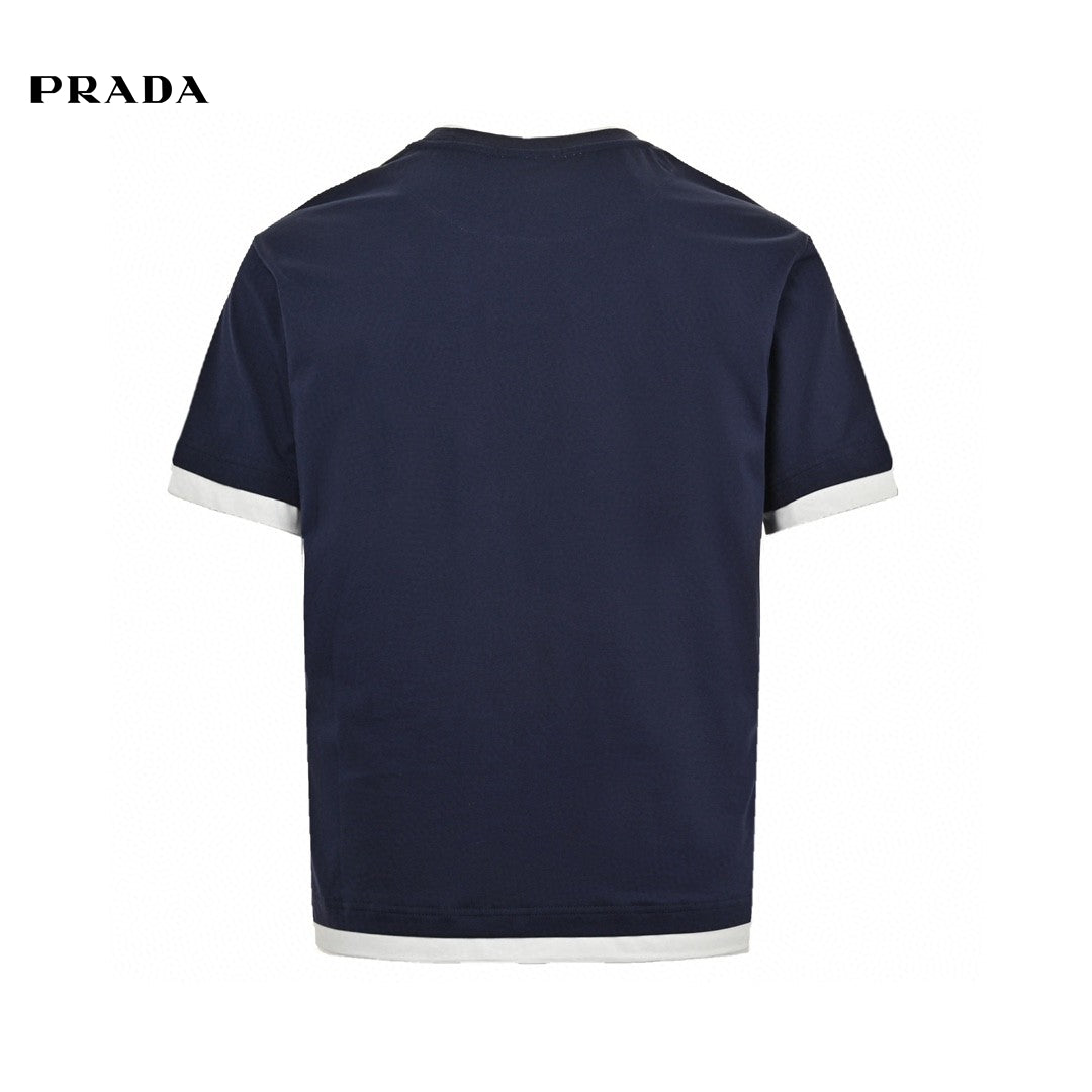 Pra*a navy contrast trim t-shirt