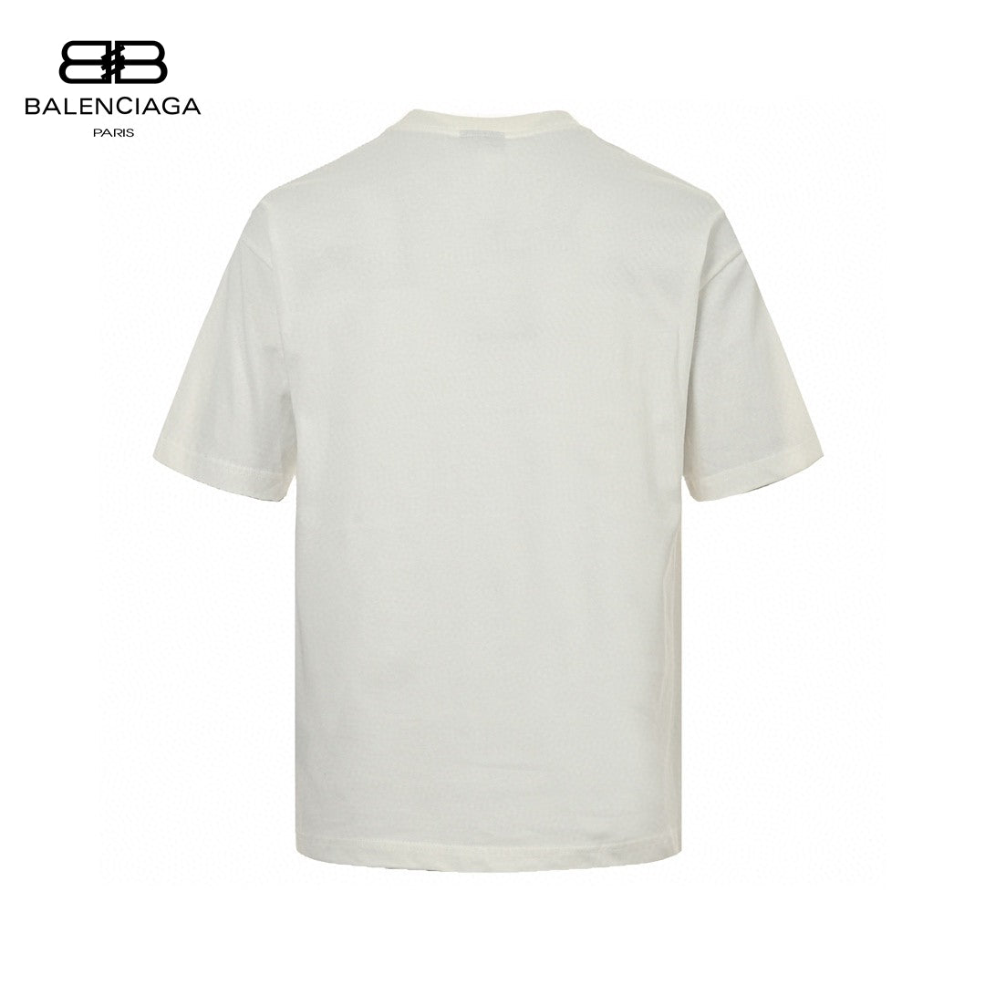 Ba*len*cia*ga blue logo t-shirt (white)