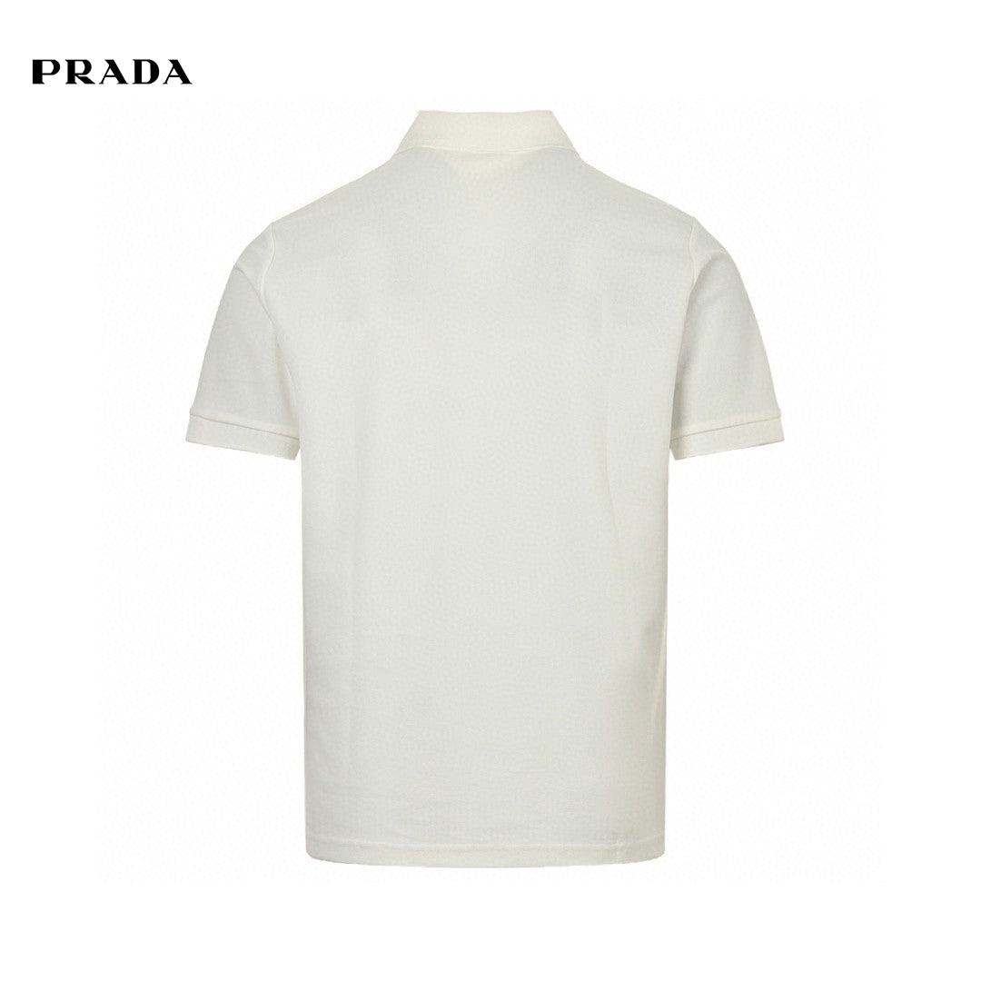 Pra*a classic white polo shirt