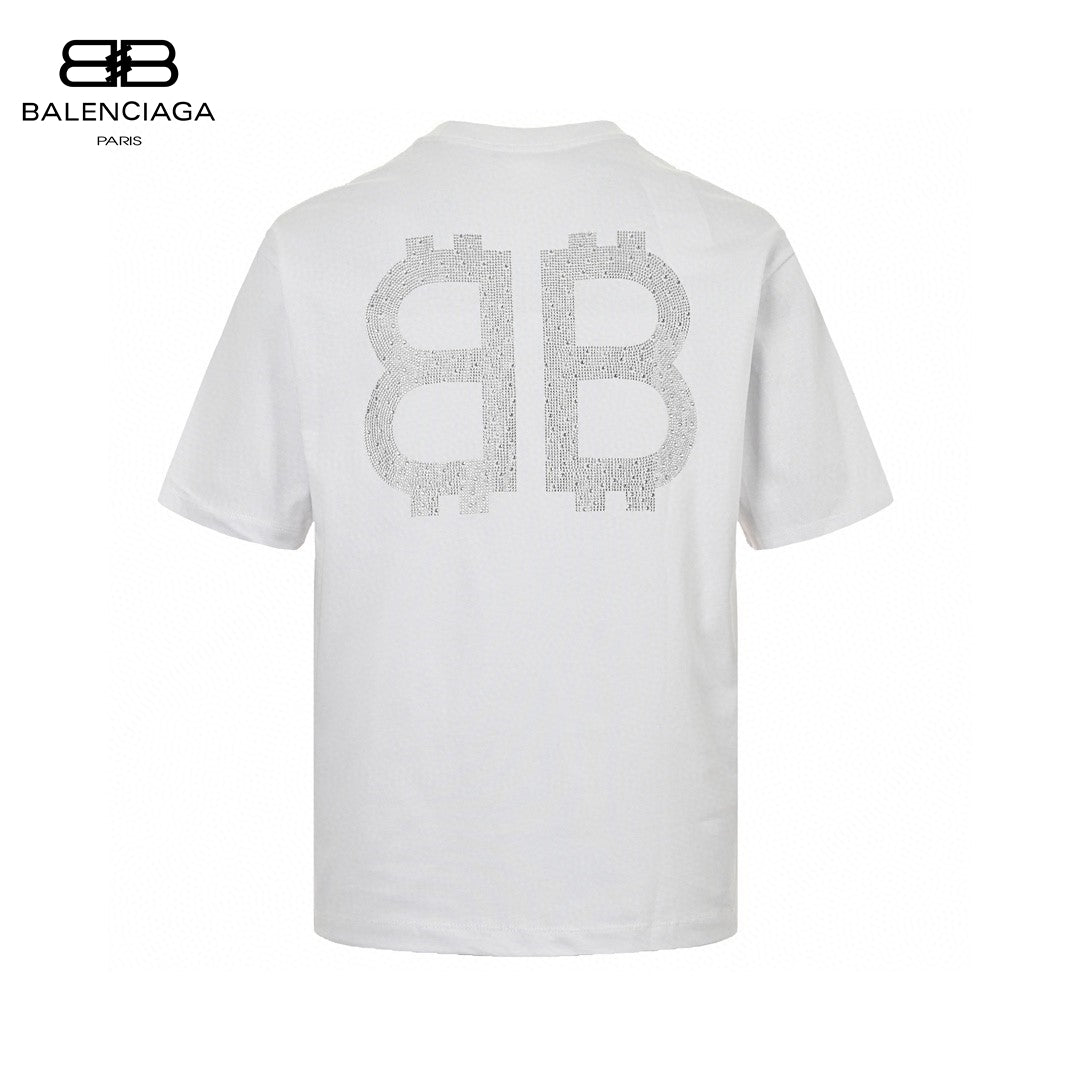 Ba*len*cia*ga crystal logo t-shirt in white