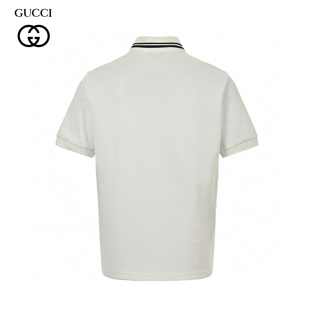 G*u*i striped logo polo shirt (white)