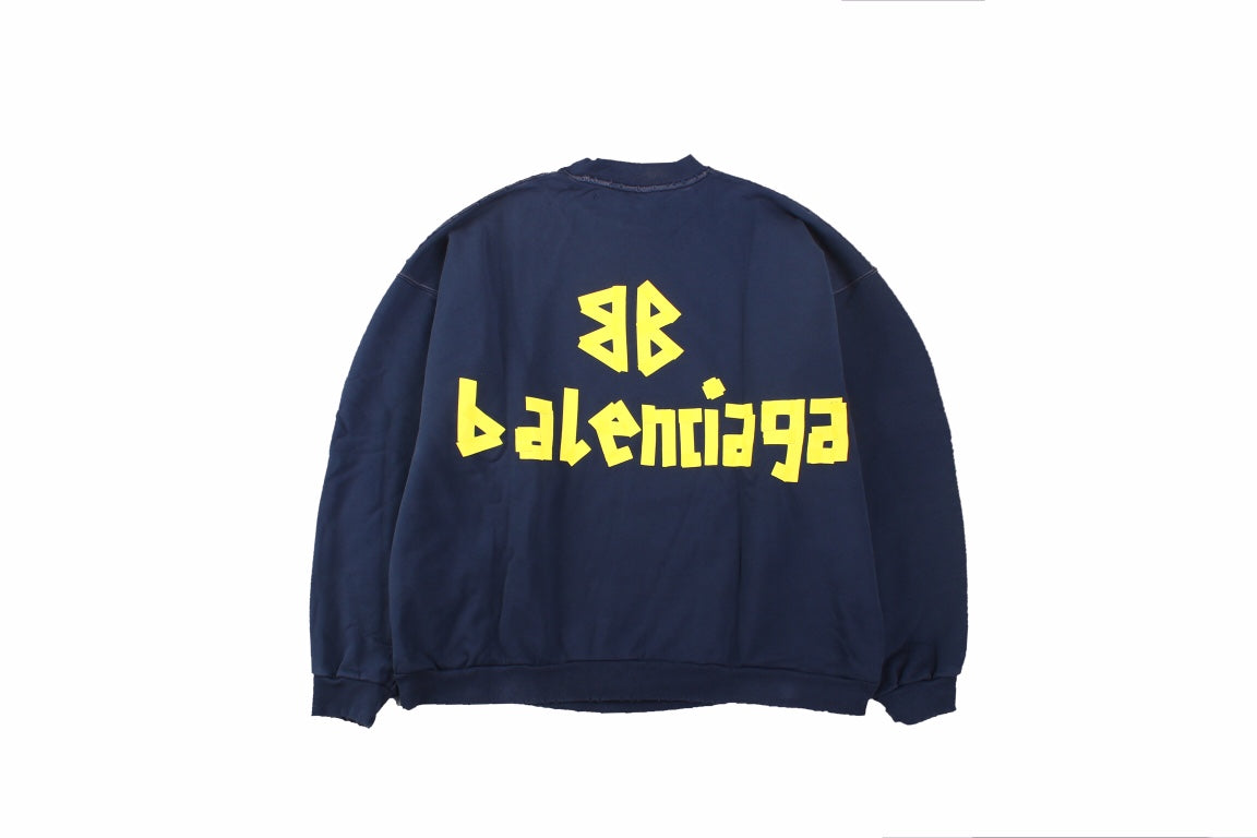 Balenciaga Navy Blue Crewneck