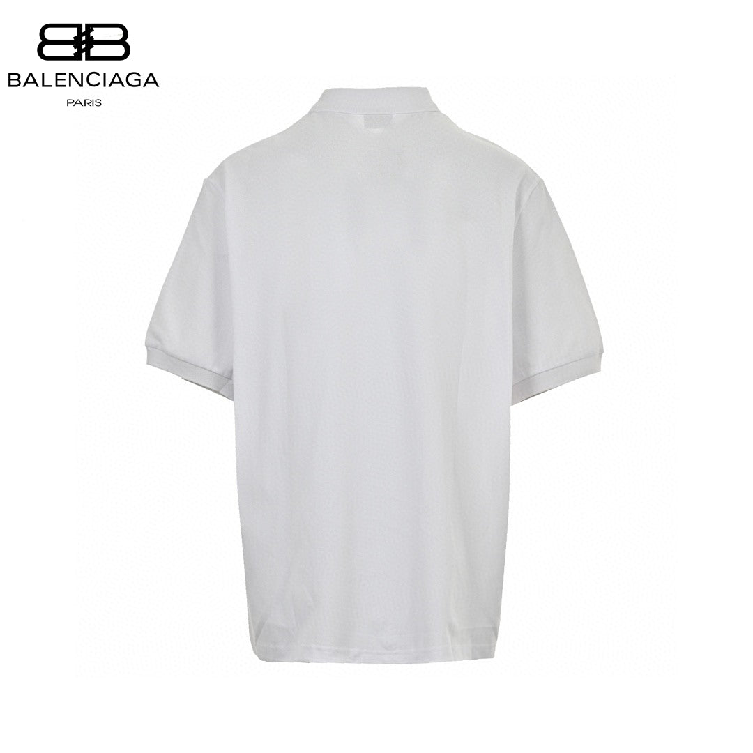 Balenciaga BB Logo White Polo Shirt