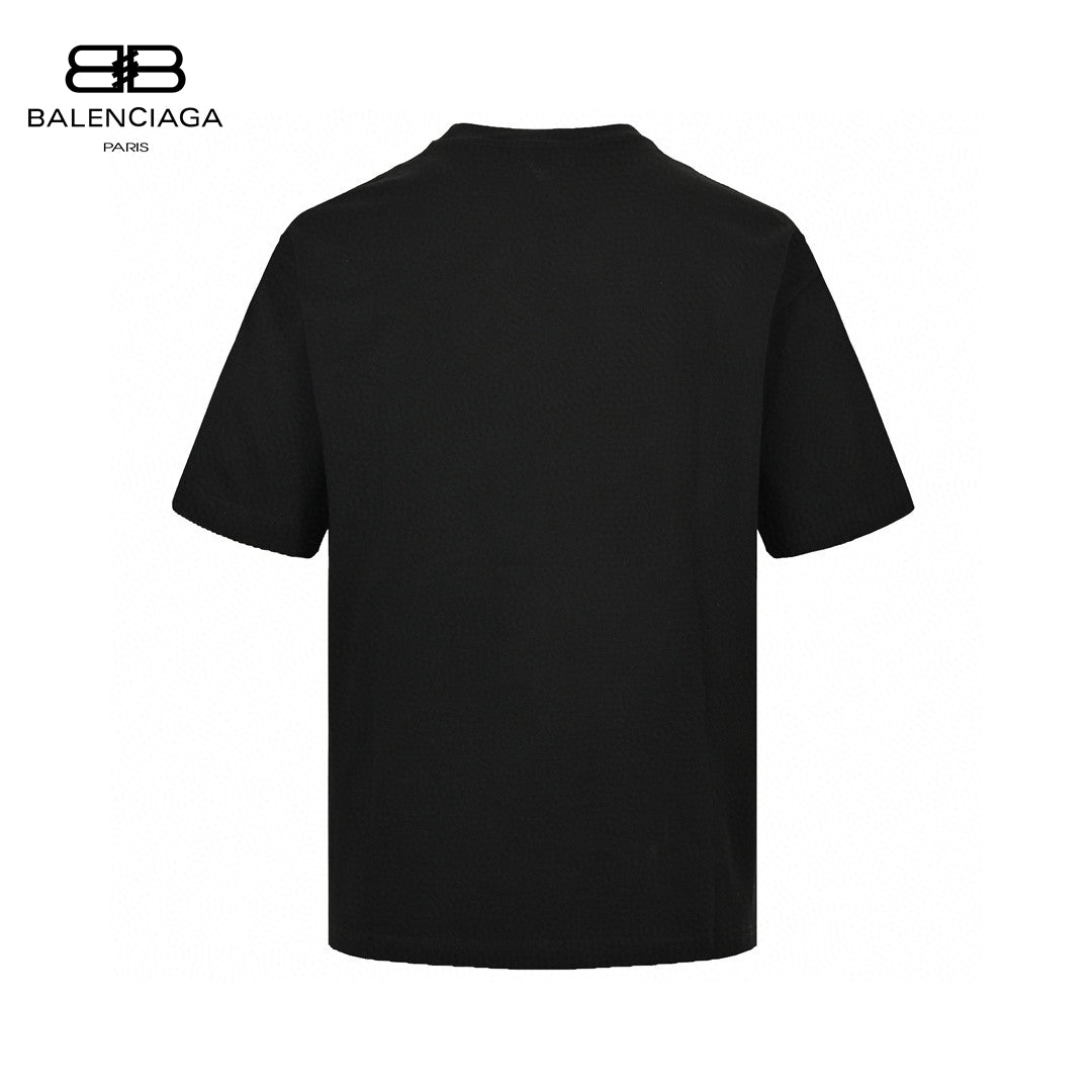 Ba*len*cia*ga blue logo t-shirt (black)