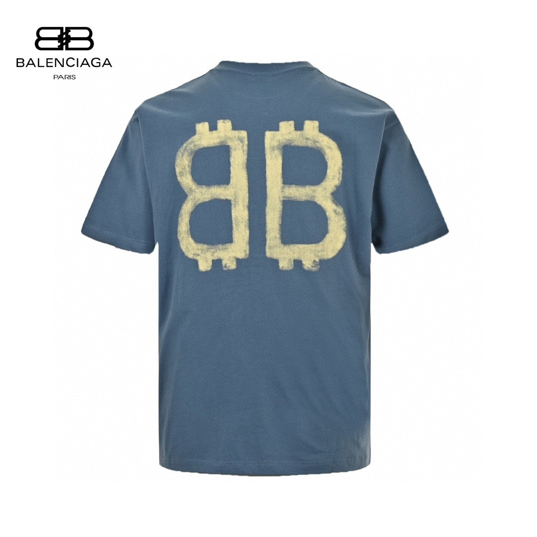 Ba*len*cia*ga double b bitcoin t-shirt (blue)