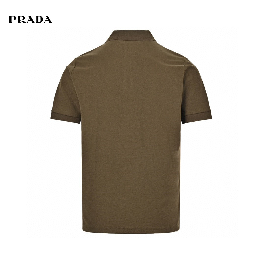 Pra*a classic olive green polo shirt