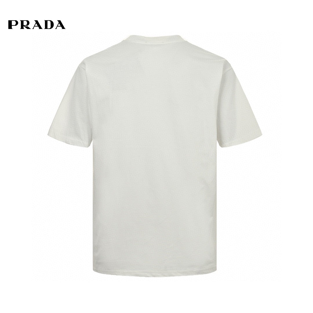 Pra*a white t-shirt with logo design