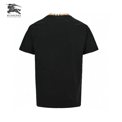 Burberry Logo Collar Detail Black T-Shirt Primereps