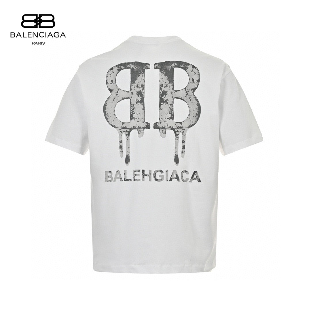 Ba*len*cia*ga dripping bb logo t-shirt (white)