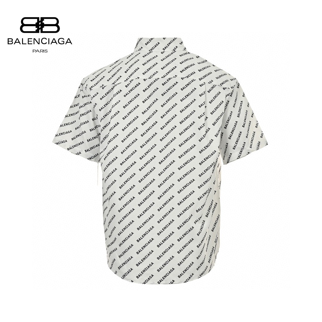 Ba*len*cia*ga all-over logo print shirt (white)