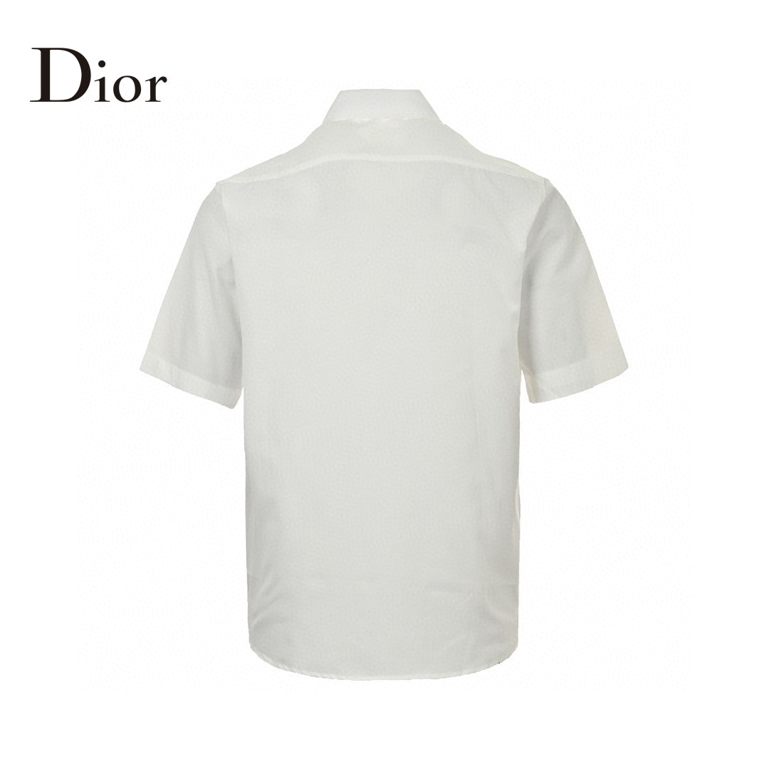 Dior Short Sleeve Button-Up Shirt (White)