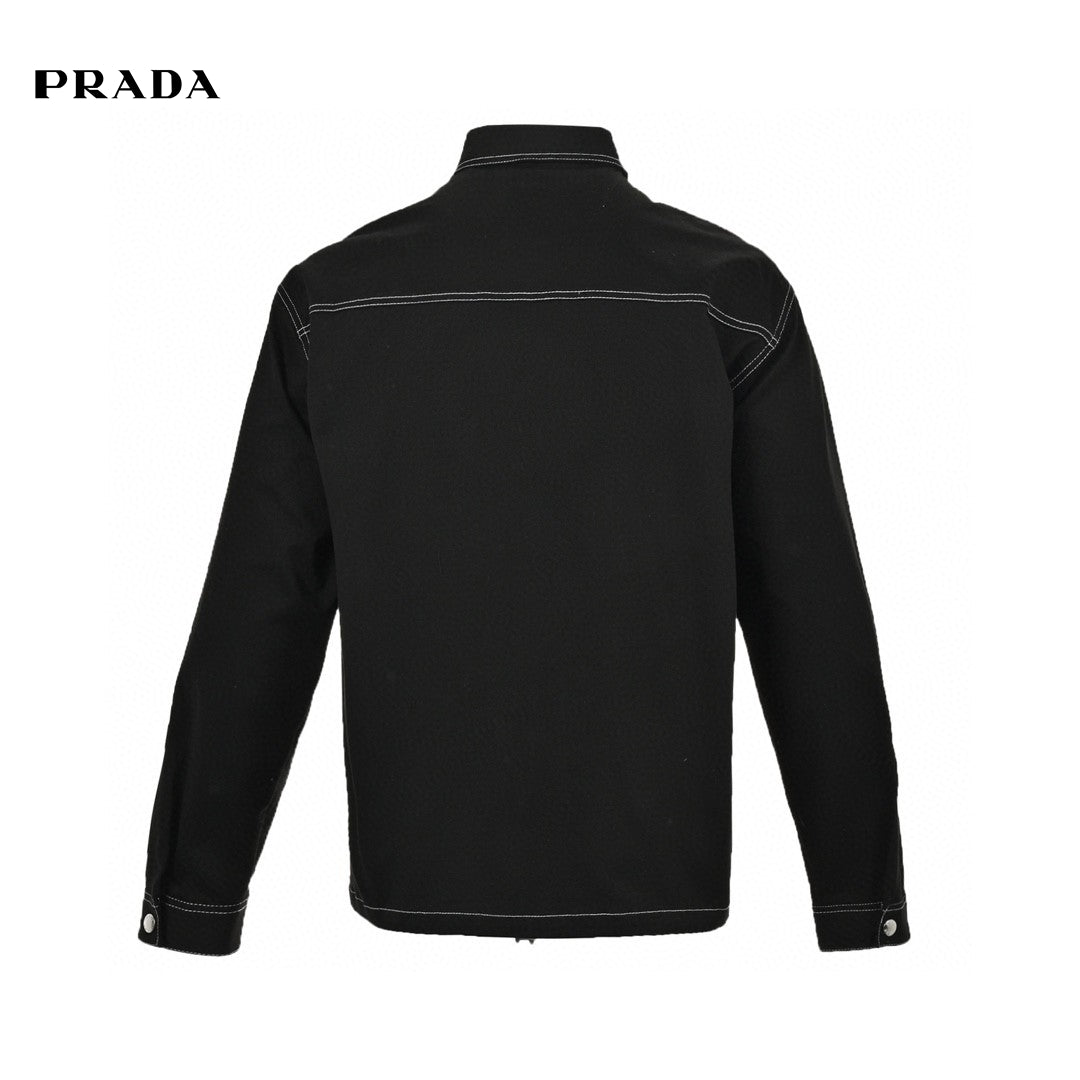 Pra*a black button-up shirt