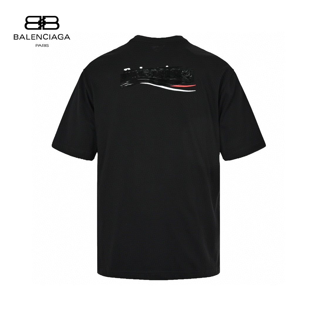 Ba*len*cia*ga embroidered patch logo t-shirt (black)