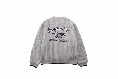 Dior Striped Bomber Jacket - Grey