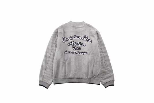 Dior Striped Bomber Jacket - Grey