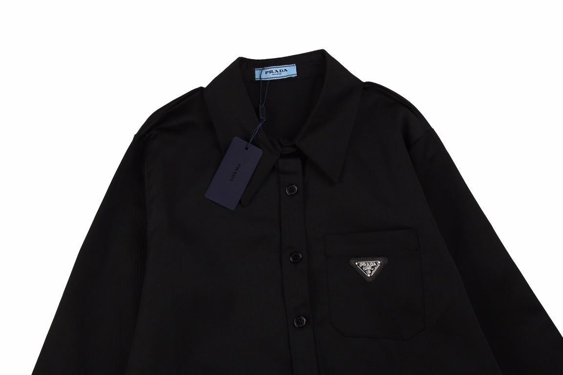 Pra*a black button-up shirt