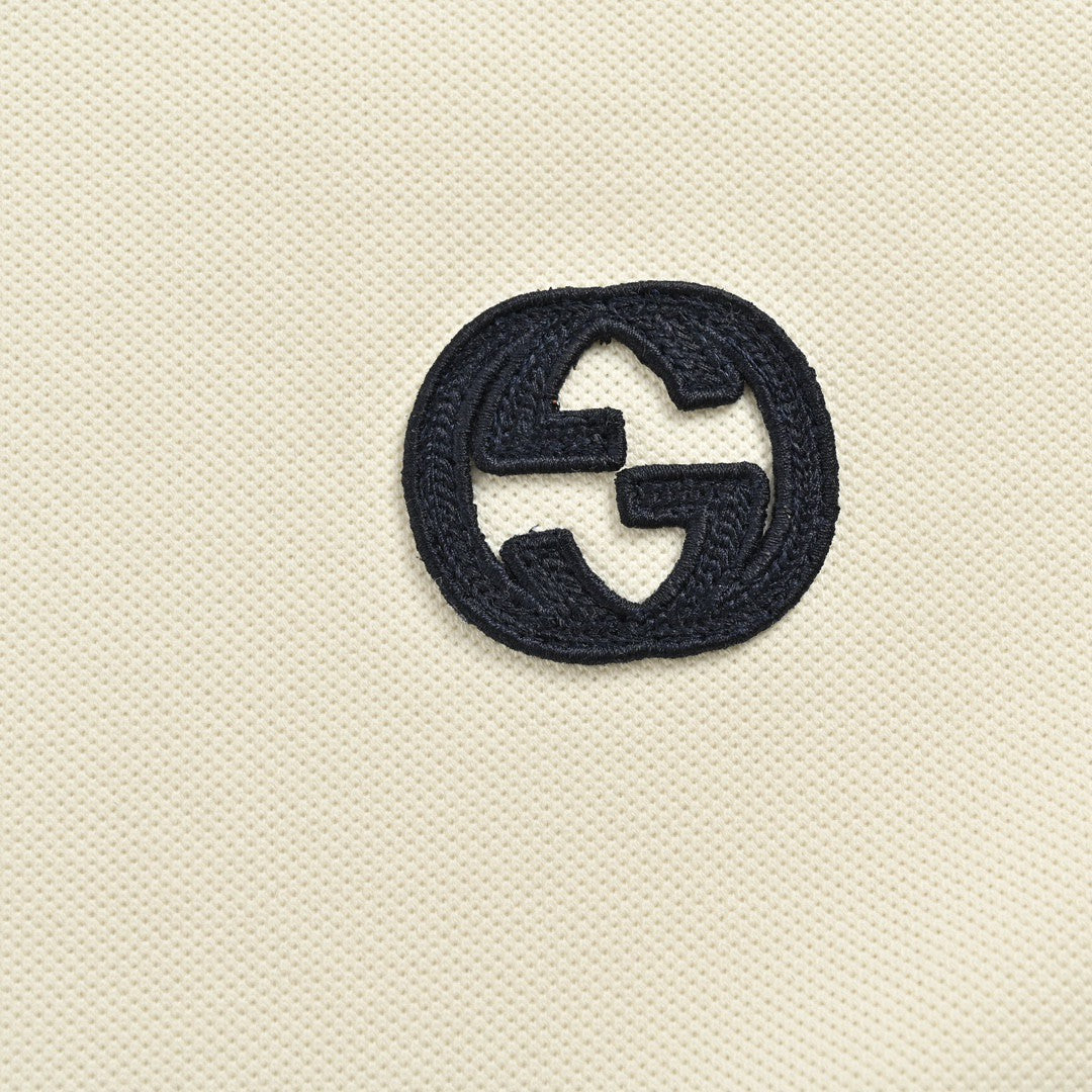 Pra*a logo patch polo shirt