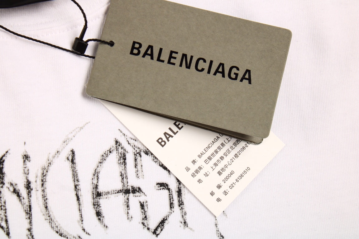 Ba*len*cia*ga multi-logo t-shirt (white)