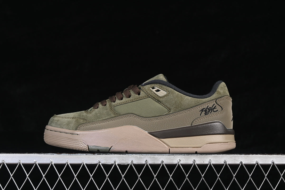 JORDAN FLIGHT COURT "MEDIUM OLIVE/BAROQUE BROWN/BLACK"