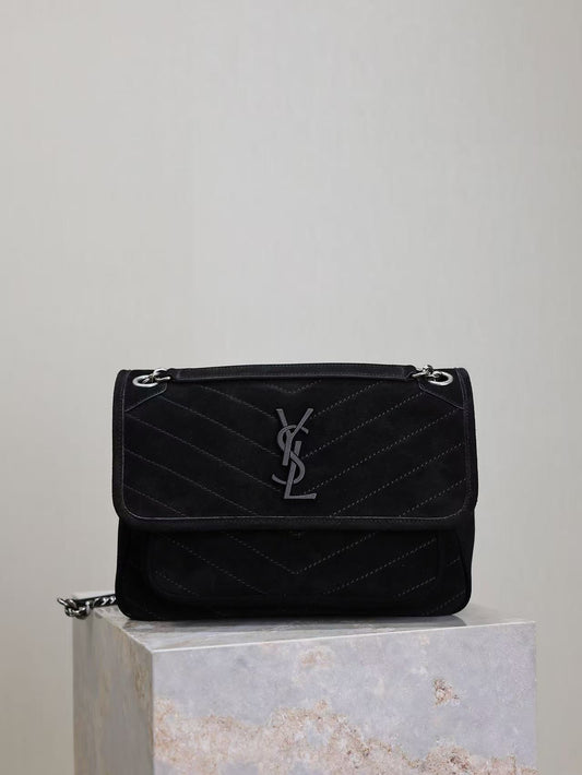 Saint Laurent Black Grain de Poudre Bag