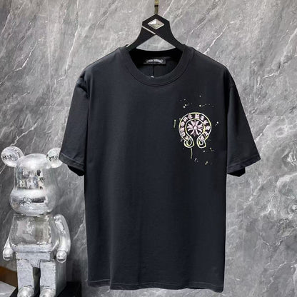 Chrome Hearts Classic Crewneck T-Shirt in Black/Yellow/Pink