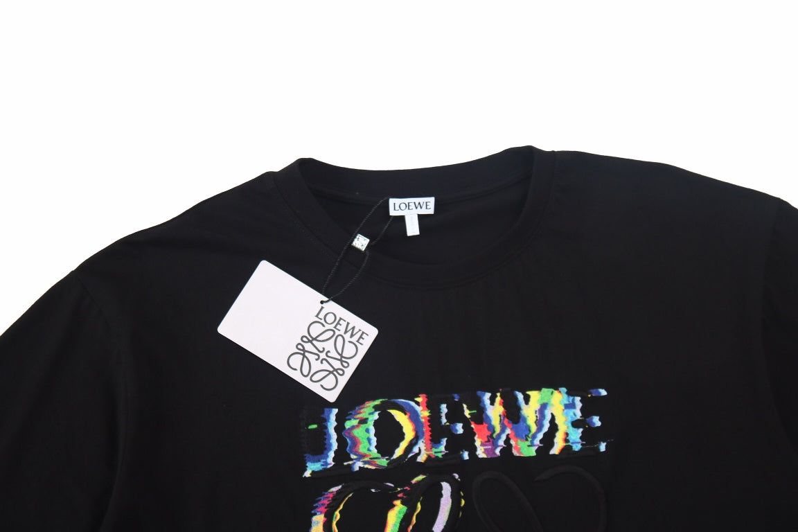 Loewe T-shirt with Colorful Logo (Black)