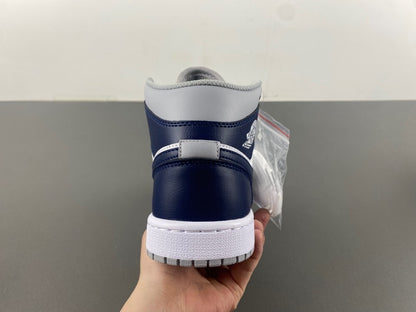 Air Jordan 1 Mid "White/Grey/Navy"