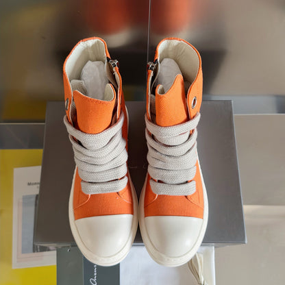 Rick Owens Orange High-Top Sneakers